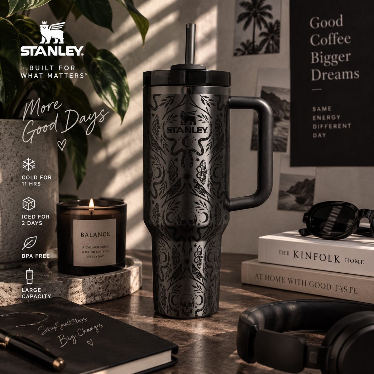 Midnight Mystic Skull Tumbler