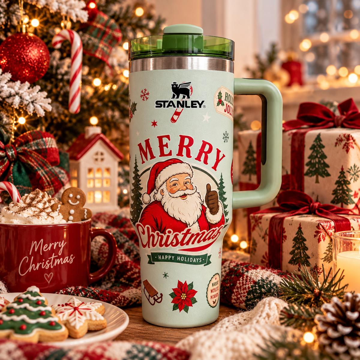 Vintage Santa Christmas 40oz Tumbler