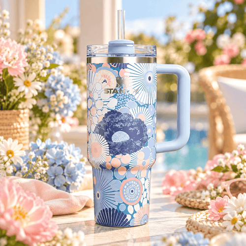 Blue Meadow Floral Tumbler
