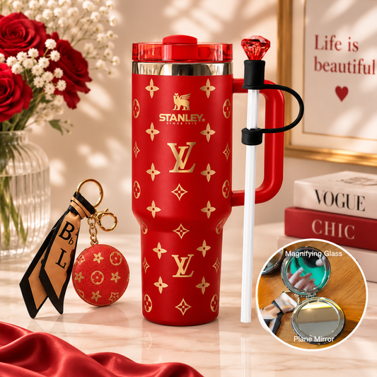 Crimson Luxe Charm Tumbler Gift Set