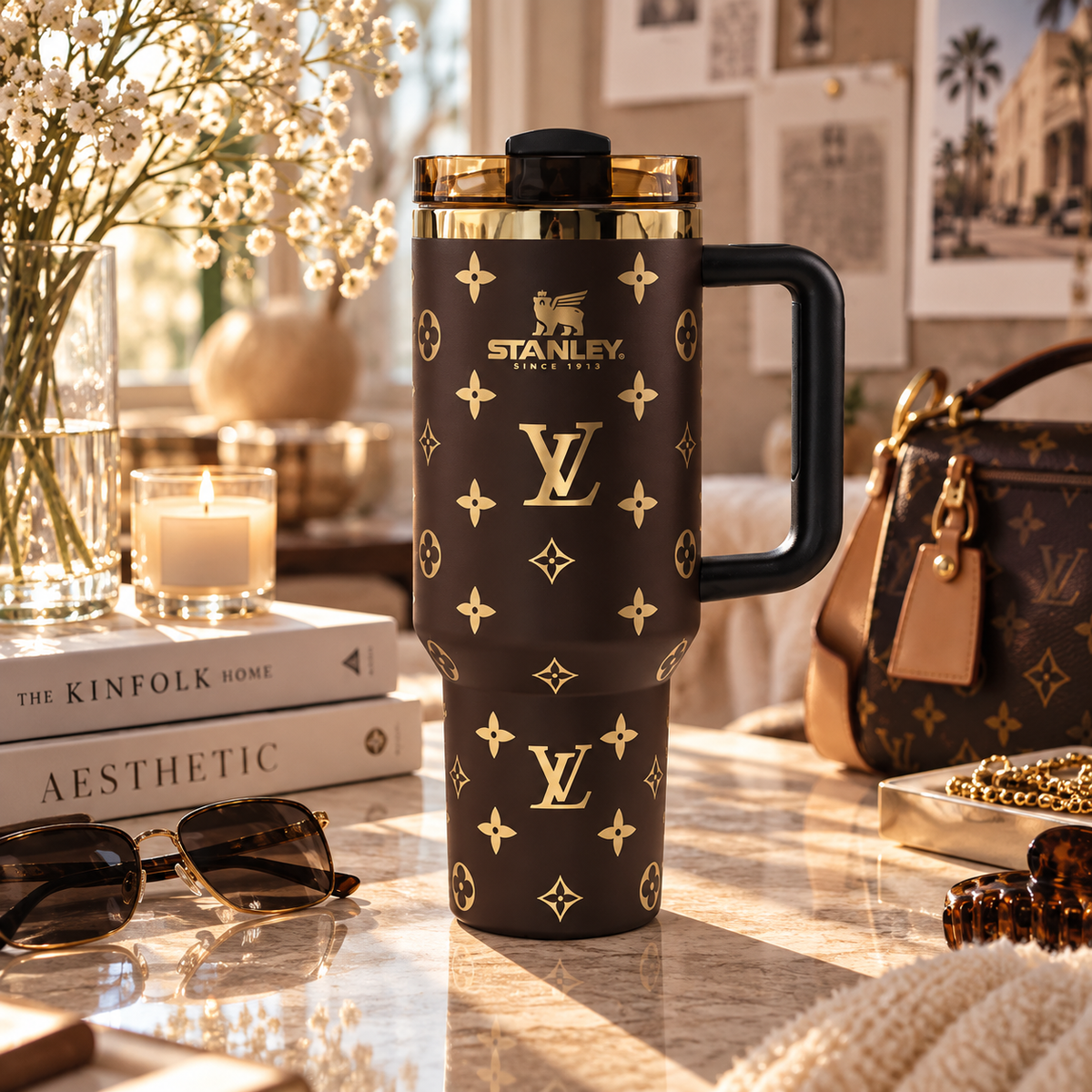 Brown Monogram Tumbler
